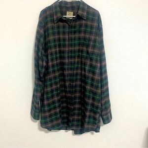 Gunnison Creek Outfitters Big and Tall Flannel Long Sleeve Button Down Shirt EUC